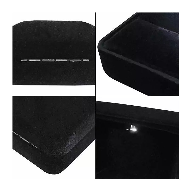 GBYAN Velvet Ring Box with LED Light Jewelry Display Gift