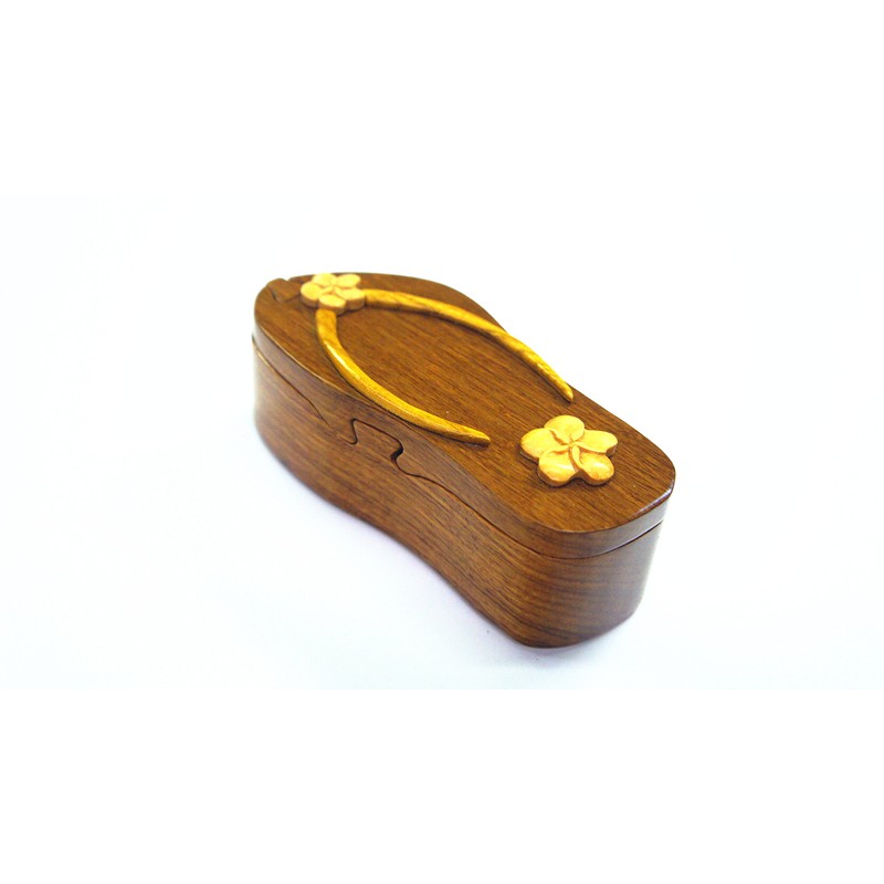 Plumeria Slipper Jewelry Puzzle Box