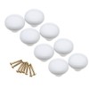 8 Pieces White Mushroom Ceramic Door Knob Cabinet Cupboard Pull