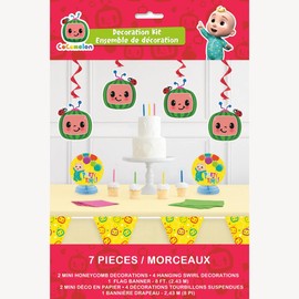 Vibrant Multicolor Cocomelon Decorating Kit - Pack of 7 - Unique & Fun Design, Perfect for Birthdays & Festive Celebrations