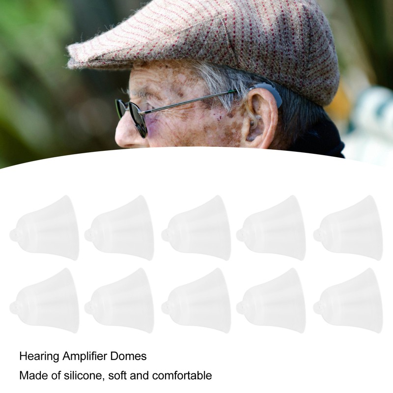 10PCS Hearing Amplifier Domes Replacement Silicone Soft Earplug Eardrum Heads