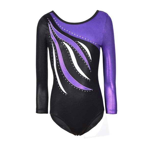 DoGeek Gymnastics Leotard Long Sleeve Athletic Leotards for Little Girl