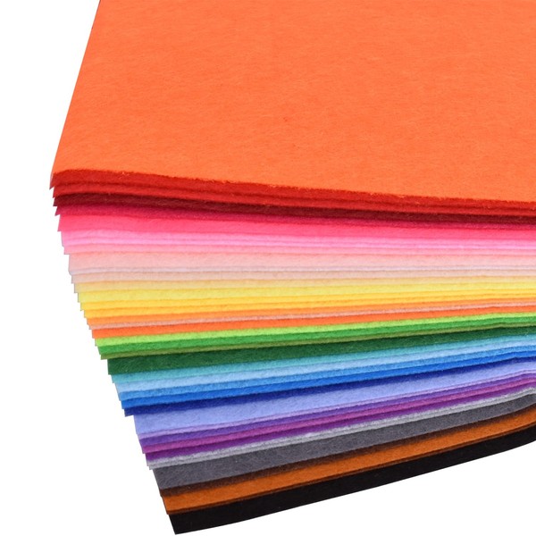 40pcs Coloured Felt Cloth Nonwoven 12 x 12 inches Felt