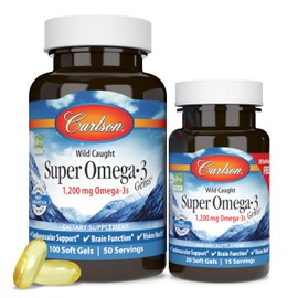 Carlson Super Omega-3, 100 Soft gels+30 Softgels (1000 mg)