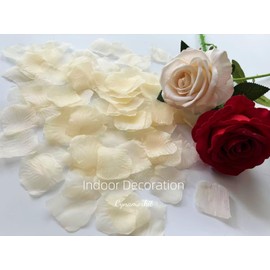 Cynamorkit Champagne Rose Petals 1000 PCS Fake Silk Rose Petals for Wedding, Proposal, Engagement, Artificial Flower Petals for Valentine’s Day, Party, Anniversary, Table Decoration (Champagne)