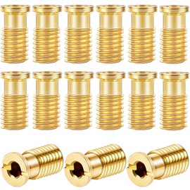 Zonon 15 Pack Pool Cover Brass Anchor Universal Size Fits 3/4" Hole, Safety Cover Threaded Brass Insert for Concrete and Pavers Swimming Pool Replacement Parts