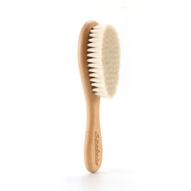 Szabeisa Baby Hair Brush For Newborns Toddlers Natural Wooden Soft Goat Bristle Brush Kids Cradle Cap Scalp Massage