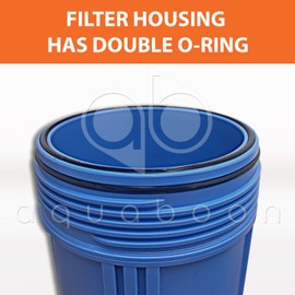 Aquaboon 20" x 4.5" Whole House Water Filter System (1"Port)+ Bracket+5 Micron Sediment Filter Cartridge | Certified According to NSF | Compatible with Geekpure 124-20&PP, Ronaqua RA-124-20-P