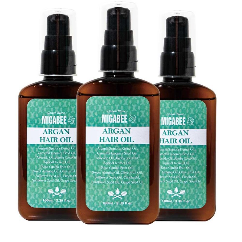 Migabi 미가비 아르간헤어오일 100ml 3개 코튼블랑향 Migabi Argan Hair Oil