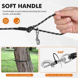 30FT Reflective Cat Leash,Escape Proof Long Training Lead for Cats Kittens & Small Pets,Durable Outdoor Walking Leash with Waste Bag Dispenser(Black)