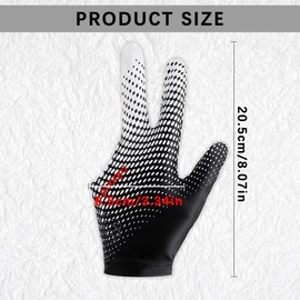 FERCAISH 3 Finger Snooker Gloves, Stretchy Billiard Gloves, Non-Slip and Breathable Pool Cue Gloves, Durable Snooker Glove for Men and Women