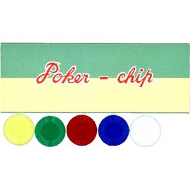 【POKER CHIP P-22】プラスチック製ポーカーチップ 5色組み100枚セット
