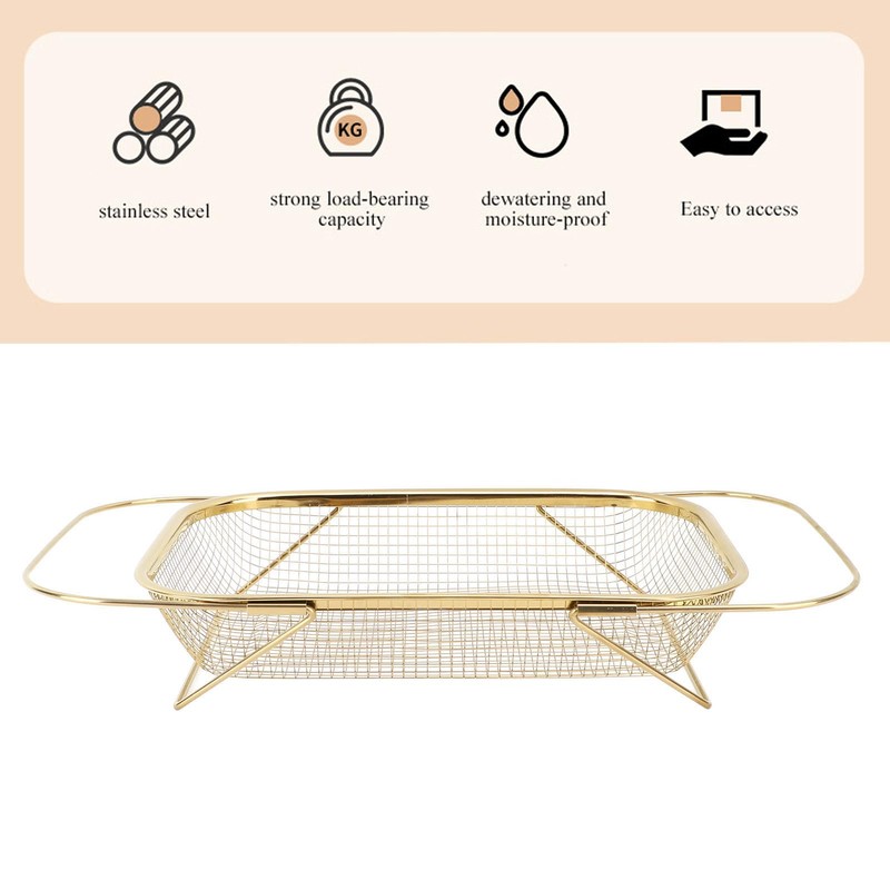 Over The Sink Colander Strainer Basket, Expandable Over The Sink
