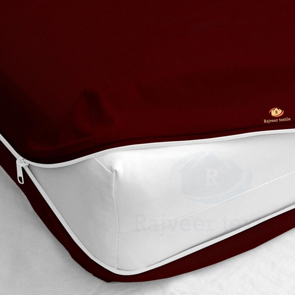 RAJVEER TEXTILE Luxurious bedding Zipper Fitted Sheet - Twin-XL Size