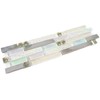 Hominter Glass Metal Tile Linear Mosaic Iridescent White Crystal Glass