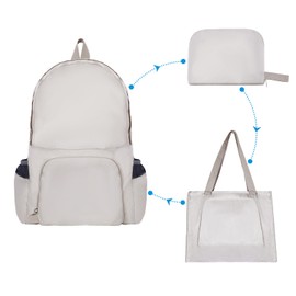 Prizmxed Foldable Backpack, Ultralight, 25L Deformable, Three-in-One Folding Backpack, Lightweight Waterproof Handbag/School Bag, Foldable Backpack, Essential for Travel and Shopping, khaki