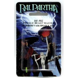 Iron Wind Metals  Ral Partha DF-582 Female Beast Master Warrior V with Spear & Axe (Shona) Ranger