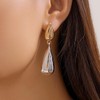 Chunky Gold Waterdrop Statement Earrings for Women Layered Patchwork Geometric