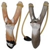 NatureLaunchers Hand-Carved Wooden Animal Slingshot Set | 2 Pack (Wolf