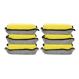 Maxshine Premium Microfiber Waxing Applicator for Car Detailing, Yellow & Grey, 9x13x4cm, 6 Pack