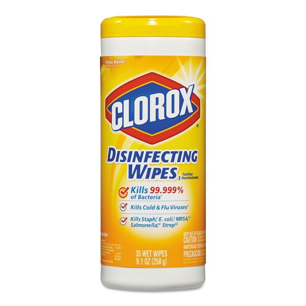 Clorox Lemon Disinfecting Wipes Canister 35 ct (Pack of 12)