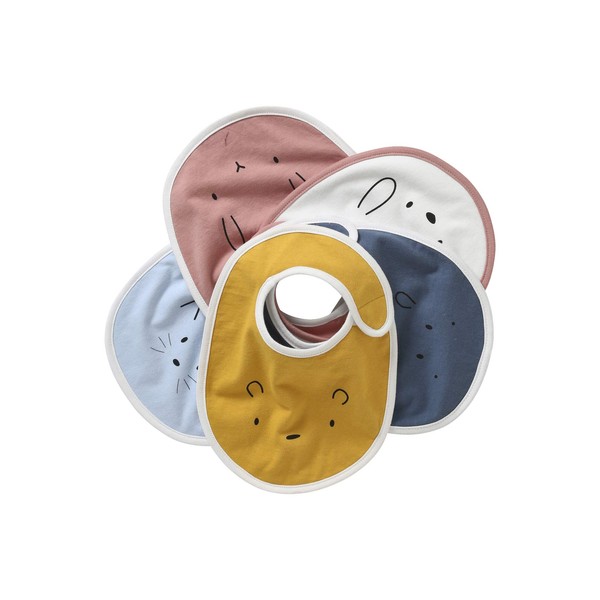VERTBAUDET Pack of 5 Baby Bibs with Animal Motifs Multicoloured