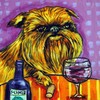 Brussels Griffon at the Wine Bar dog art tile coaster