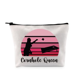 PYOUL Cornhole Player Gift Cornhole Queen Makeup Bag Cornhole Lover Cosmetic Bag Cornhole Game Lover Gift (Cornhole Queen Bag)