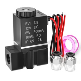 TAILONZ PNEUMATIC 1/4 Inch NPT 12V Direct-Acting Type 2 Way 2 Positions Normally Closed Electric Solenoid Air Valve 2P025-08