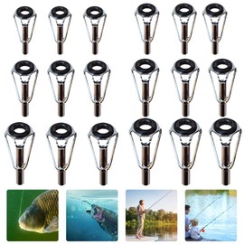 YAARUJEE Top Guide Rod Tip Guide Set of 18 Inner Diameter: 0.06 inch (1.6 mm), 0.07 inch (2.0 mm), 0.08 inch (2.4 mm), 0.11 inch (2.8 mm), 0.12 inch (3.0 mm), 6 Sizes Rod Guide Stainless Steel,