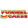 4LessCo 2x6 Feet FUNNEL CAKES Banner Fabric Polyester Sign With