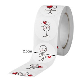 500x Pegatinas para el Día de San Valentín Etiquetas de amor Pegatina redonda Etiqueta de regalo Calcomanías Decoración Sellado Pegatinas para