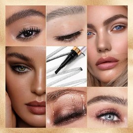 Lápiz de cejas UpgradeEyebrow 2025, maquillaje en gel natural de larga duración para cejas, lápiz de tatuaje con punta de 4 puntas para microblading  