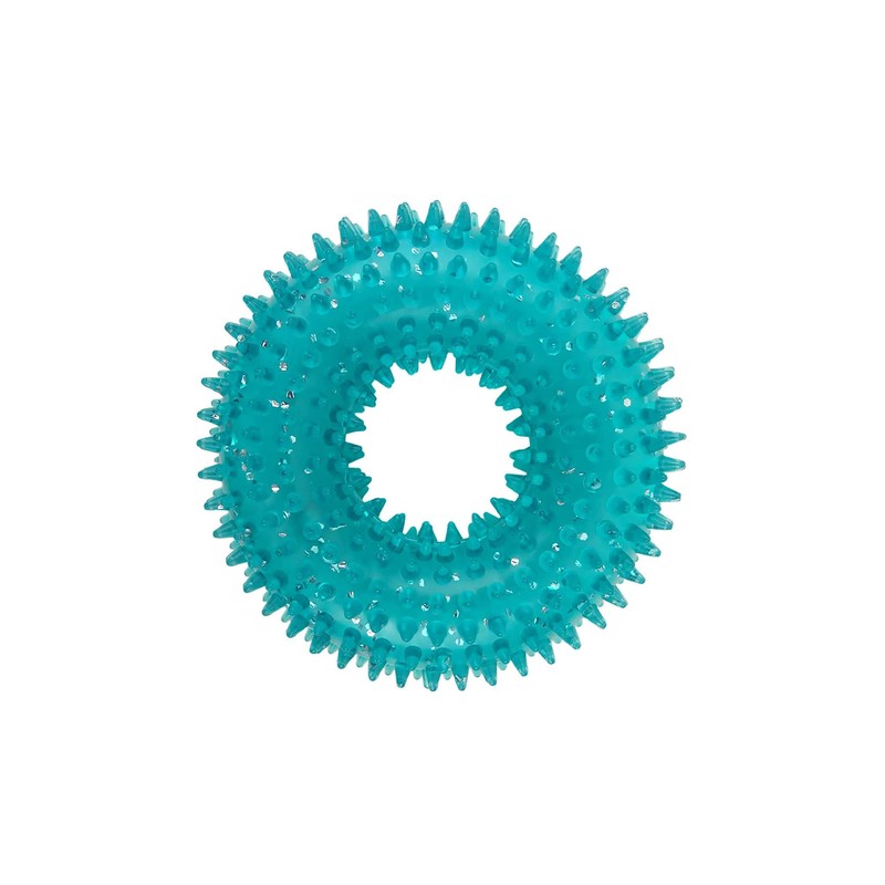 ASPCA Squeaky Puppy Teething Spikey Glitter Ring Chew Toy, Non-Toxic