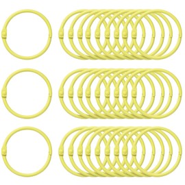 sourcing map 50pcs Binder Rings 1.5 Inch Loose Leaf Binder Ring Metal Book Rings Colorful Loose Leaf Rings for Index Cards Keychain Key Notebook Rings for Home Office, Light Yellow