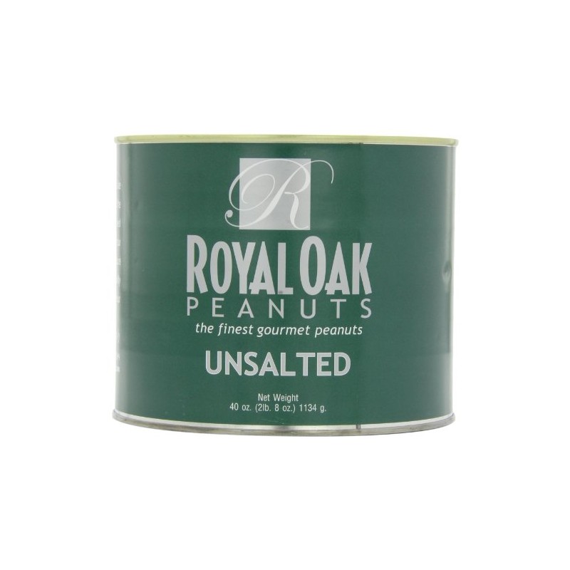Royal Oak Gourmet Unsalted Virginia Peanuts, 40-Ounce Tins (Pack of