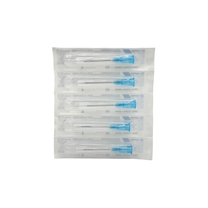 Nipro Agujas Hipodérmicas Estériles 23G x 25 mm, Punta Tribiselada,