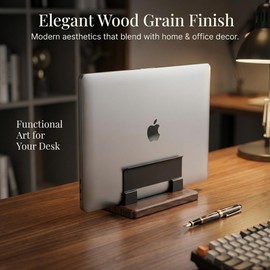 cowinational Vertical Laptop Stand for Desk - Adjustable Laptop Holder for MacBook & Most Laptops