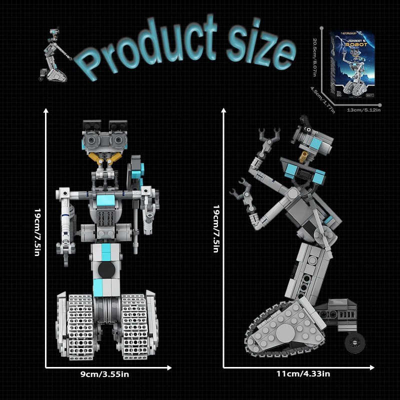 Nutain Johnny 5 Robot Building Toys,Movie Short Open Circuit Figures