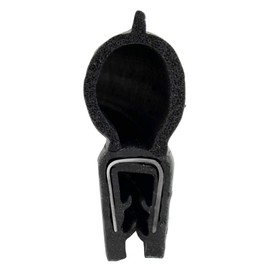 RecPro RV Compartment Door Seal 1-1/4" Vertical Bulb 1/8" Flange Clip-On (5 Feet)