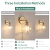 Shenmoyl Plug in Wall Sconce, Transparent Tulip Glass Lampshade Wall
