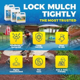 Concentrate Gravel Binder, Makes 42oz Mulch Rock Glue for Landscaping, Fast Drying Gravel Landscape Lock Adhesive for Outdoor, Garden, Yard, Mulch Stay Binder, Easy Hold Bark Binder Spray for Stone