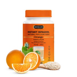 Hemani Instant Psyllium Husk Ispaghol 100g | Orange Flavored On-The-Go Fiber Supplement | Supports Digestive Health | Add to Water for a Refreshing Drink
