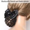 GZNB Thick Hair Net with Bow Hair Net Bun Bun
