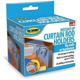 IdeaWorks Instant Holders-Curtain Rod Brackets No Drilling-Perfect for Hanging on Any Wall (JT1851/8)