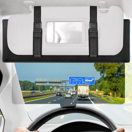 Polarized Sun Visor Extender for Car Anti-Glare Sunvisor Extension Attachment for Glare,Clips and Flexible Straps Design for Extra Safety,Sunshade Blocker for Safe Driving,UV-Filtering/Protection