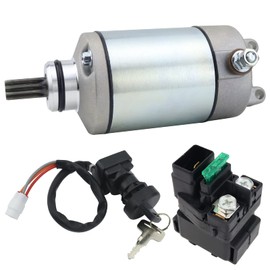 STABSOLI Starter Motor & Solenoid Relay & Ignition Switch for Kawasaki KFX400 KSF400 2003-2006 21163-S004 31100-29F00 3445-033 SMU0281