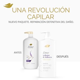 Dove Champú Volumen y Plenitud para Cabello Fino y Delgado con Tecnología de Cuidado de Bio-Proteínas y Biotina 28 Fl Oz