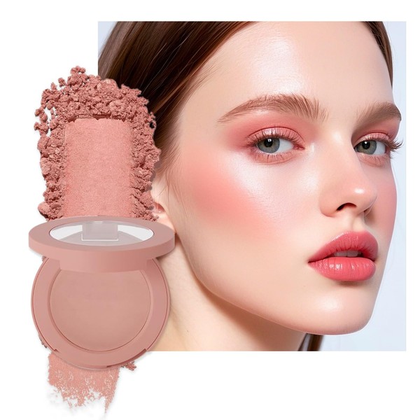 Soft Peach Orange Matte Powder Blush Palette Cheeks Face Makeup,