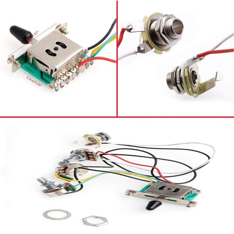 RUNCCI-YUN Electric Guitar Wiring Harness Kits for Strat Style Guitar